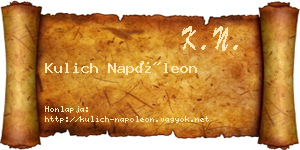 Kulich Napóleon névjegykártya